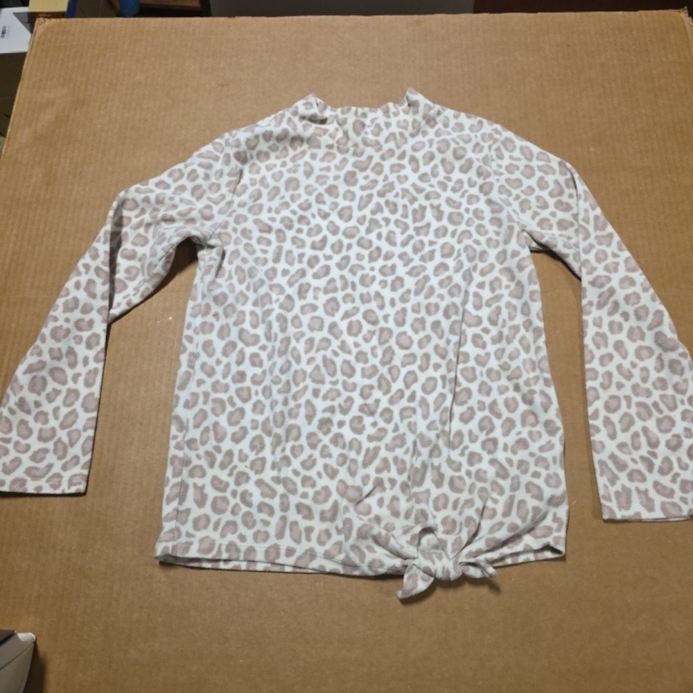 Girls Old Navy Animal Print Fleece Mock Turtleneck Size XL (14)
